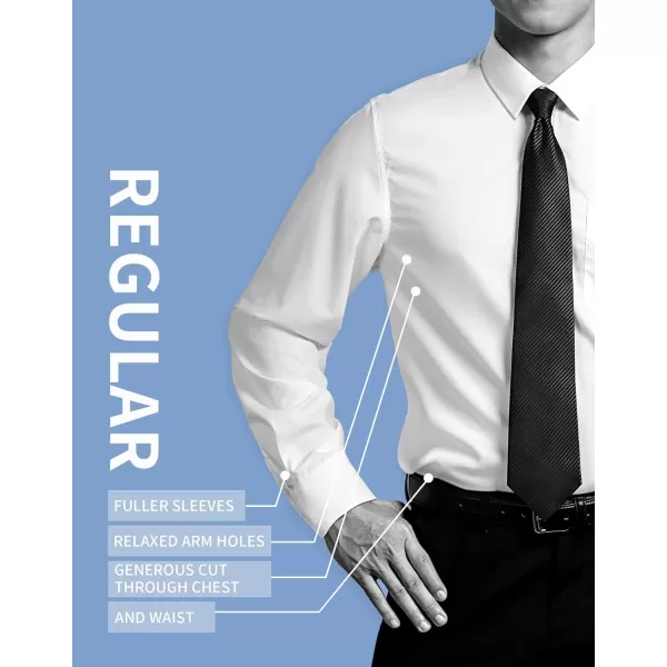 HISDERN Mens Dress Shirts Long Sleeve Button Down Shirts for Men Casual Solid Formal Business Regular Fit Shirt with Pocket