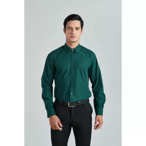 HISDERN Mens Dress Shirts Long Sleeve Button Down Shirts for Men Casual Solid Formal Business Regular Fit Shirt with Pocket