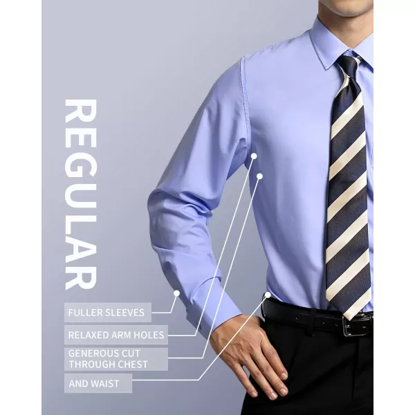 HISDERN Mens Dress Shirts Long Sleeve Button Down Shirts for Men Casual Solid Formal Business Regular Fit Shirt with Pocket