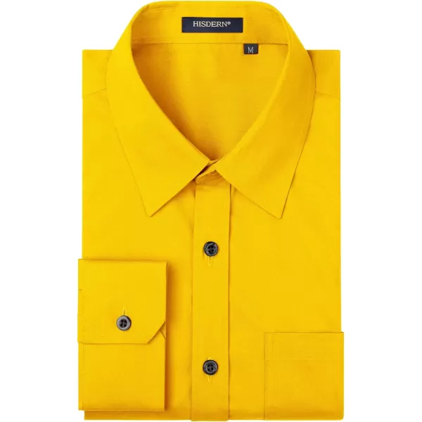 HISDERN Mens Dress Shirts Long Sleeve Button Down Shirts for Men Casual Solid Formal Business Regular Fit Shirt with Pocket