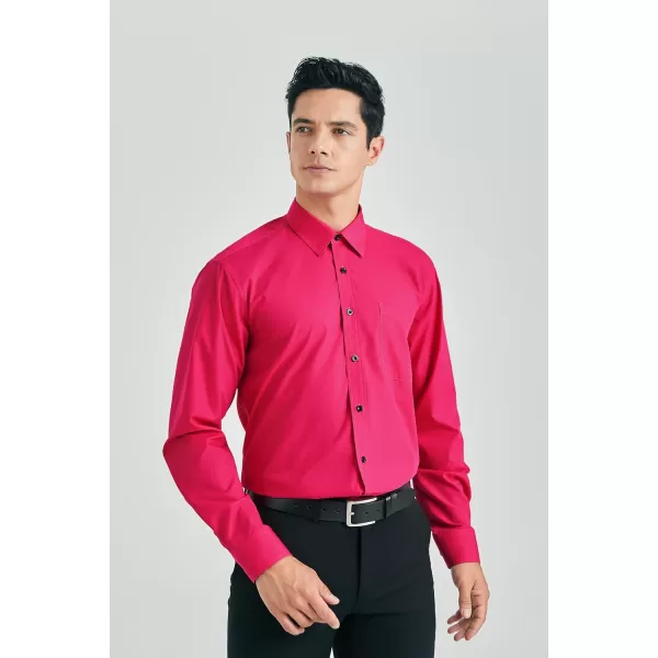 HISDERN Mens Dress Shirts Long Sleeve Button Down Shirts for Men Casual Solid Formal Business Regular Fit Shirt with Pocket