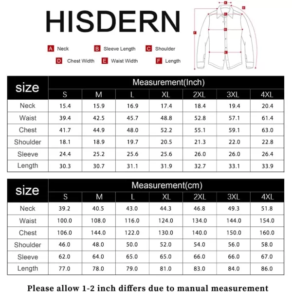 HISDERN Mens Dress Shirts Long Sleeve Button Down Shirts for Men Casual Solid Formal Business Regular Fit Shirt with Pocket