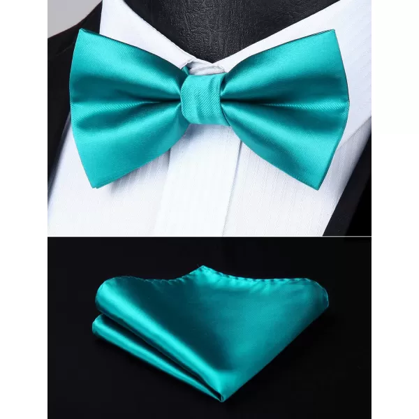 HISDERN Mens Elastic Suspenders and Bow tie Set Solid Color Adjustable X-Back Suspender for Wedding Formal Tuxedo Braces