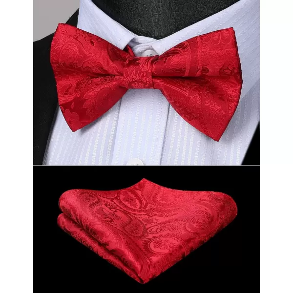 HISDERN Mens Elastic Suspenders and Bow tie Set Solid Color Adjustable X-Back Suspender for Wedding Formal Tuxedo Braces