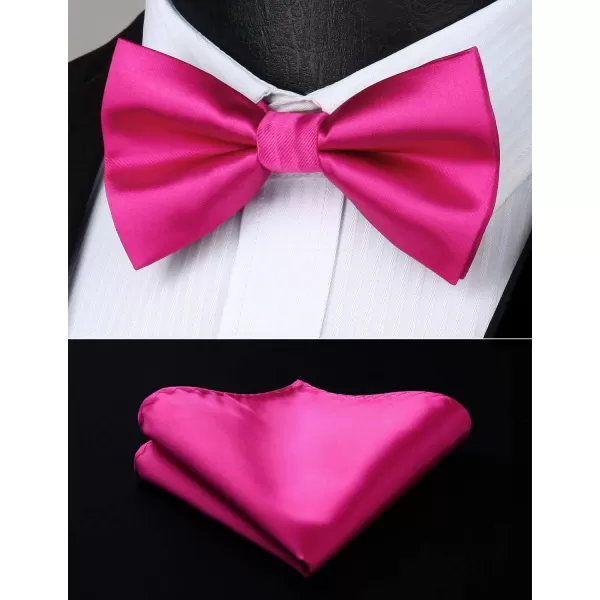 HISDERN Mens Elastic Suspenders and Bow tie Set Solid Color Adjustable X-Back Suspender for Wedding Formal Tuxedo Braces