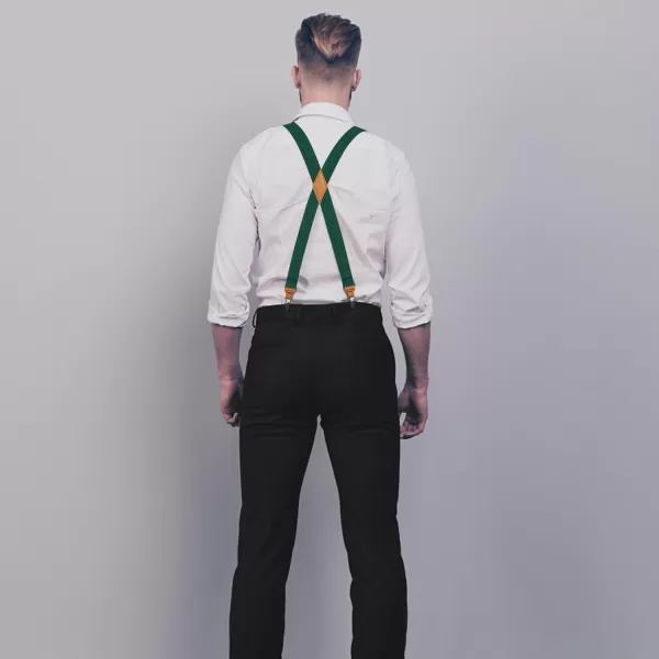 HISDERN Mens Elastic Suspenders and Bow tie Set Solid Color Adjustable X-Back Suspender for Wedding Formal Tuxedo Braces