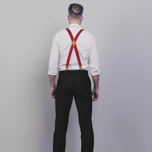 HISDERN Mens Elastic Suspenders and Bow tie Set Solid Color Adjustable X-Back Suspender for Wedding Formal Tuxedo Braces