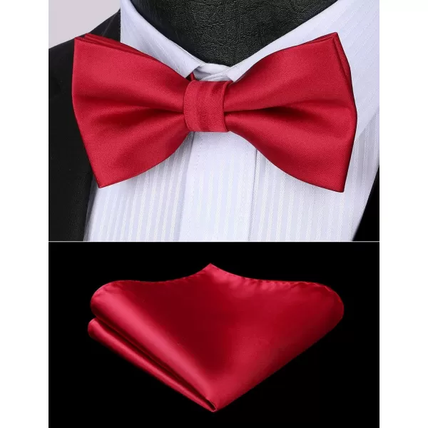 HISDERN Mens Elastic Suspenders and Bow tie Set Solid Color Adjustable X-Back Suspender for Wedding Formal Tuxedo Braces
