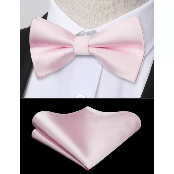 HISDERN Mens Elastic Suspenders and Bow tie Set Solid Color Adjustable X-Back Suspender for Wedding Formal Tuxedo Braces