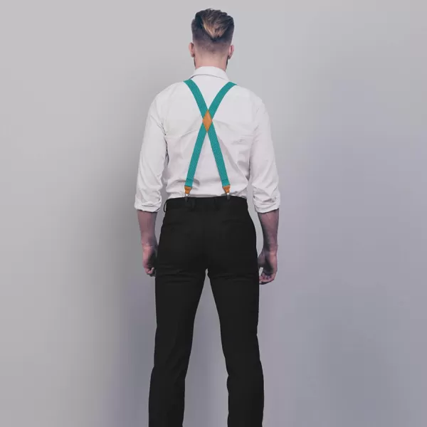 HISDERN Mens Elastic Suspenders and Bow tie Set Solid Color Adjustable X-Back Suspender for Wedding Formal Tuxedo Braces