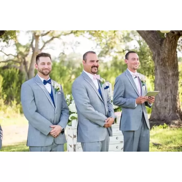 HISDERN Mens Pretied Bow Tie: Solid Color Tuxedo Bowtie and Pocket Square Set - Clip on Wedding Bow Ties for Men