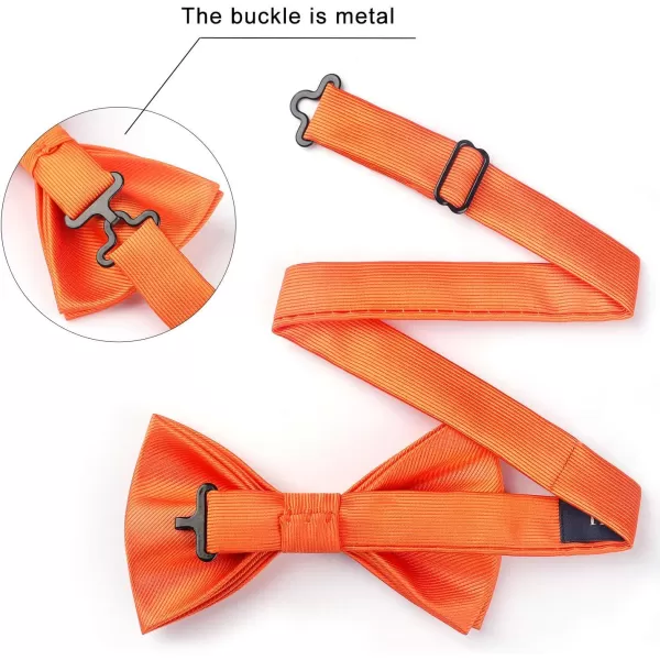 HISDERN Mens Pretied Bow Tie: Solid Color Tuxedo Bowtie and Pocket Square Set - Clip on Wedding Bow Ties for Men