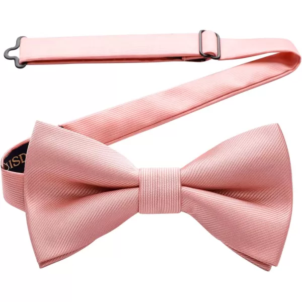 HISDERN Mens Pretied Bow Tie: Solid Color Tuxedo Bowtie and Pocket Square Set - Clip on Wedding Bow Ties for Men