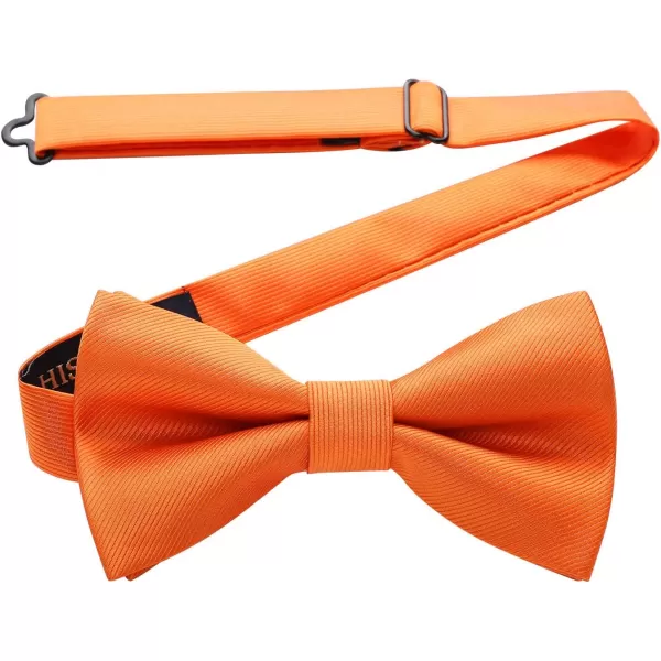 HISDERN Mens Pretied Bow Tie: Solid Color Tuxedo Bowtie and Pocket Square Set - Clip on Wedding Bow Ties for Men