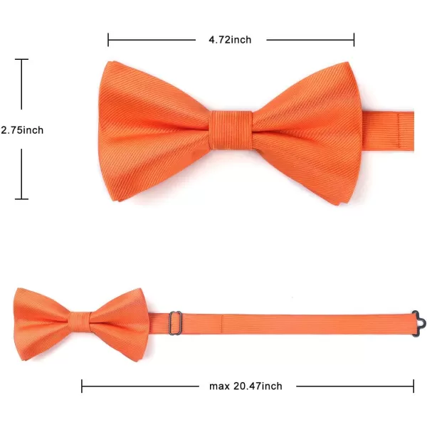 HISDERN Mens Pretied Bow Tie: Solid Color Tuxedo Bowtie and Pocket Square Set - Clip on Wedding Bow Ties for Men