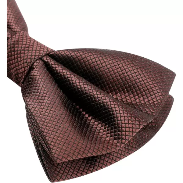 HISDERN Mens Pretied Bow Tie: Solid Color Tuxedo Bowtie and Pocket Square Set - Clip on Wedding Bow Ties for Men