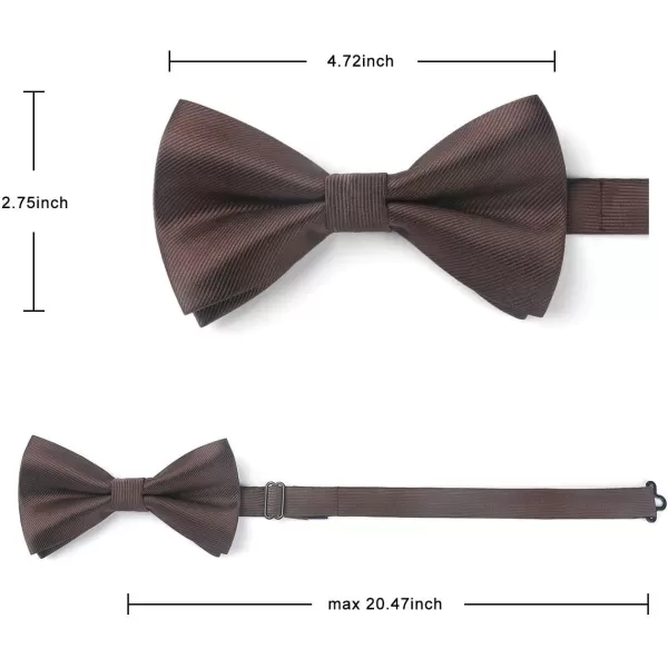 HISDERN Mens Pretied Bow Tie: Solid Color Tuxedo Bowtie and Pocket Square Set - Clip on Wedding Bow Ties for Men