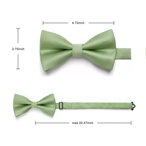HISDERN Mens Pretied Bow Tie: Solid Color Tuxedo Bowtie and Pocket Square Set - Clip on Wedding Bow Ties for Men