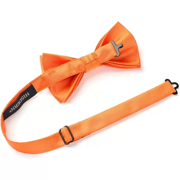 HISDERN Mens Pretied Bow Tie: Solid Color Tuxedo Bowtie and Pocket Square Set - Clip on Wedding Bow Ties for Men