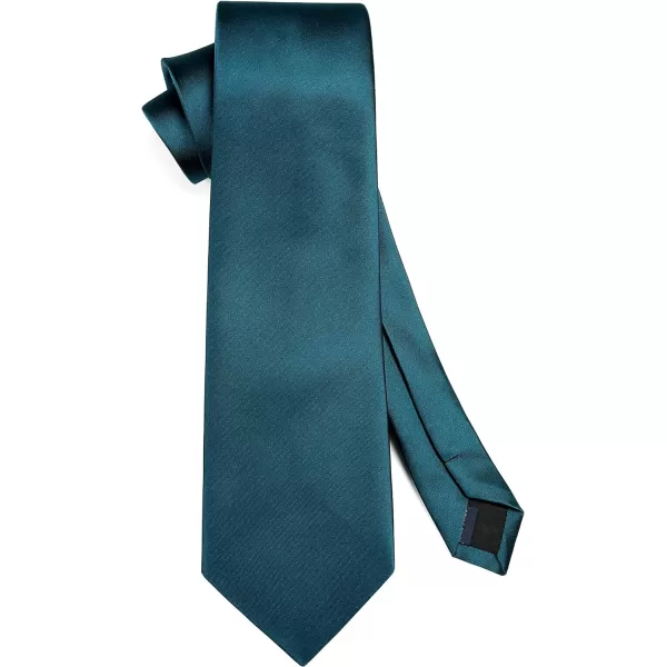 HISDERN Mens Solid Color Ties Formal Satin Necktie and Pocket Square Set Classic Wedding Business Tie &amp; Handkerchief