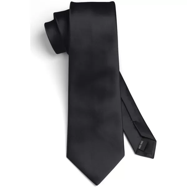 HISDERN Mens Solid Color Ties Formal Satin Necktie and Pocket Square Set Classic Wedding Business Tie &amp; Handkerchief