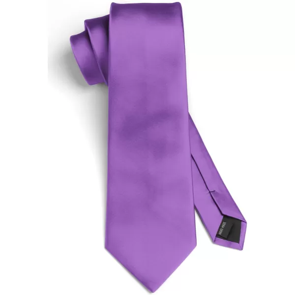 HISDERN Mens Solid Color Ties Formal Satin Necktie and Pocket Square Set Classic Wedding Business Tie &amp; Handkerchief