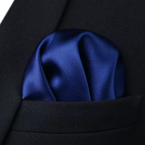 HISDERN Mens Solid Color Ties Formal Satin Necktie and Pocket Square Set Classic Wedding Business Tie &amp; Handkerchief