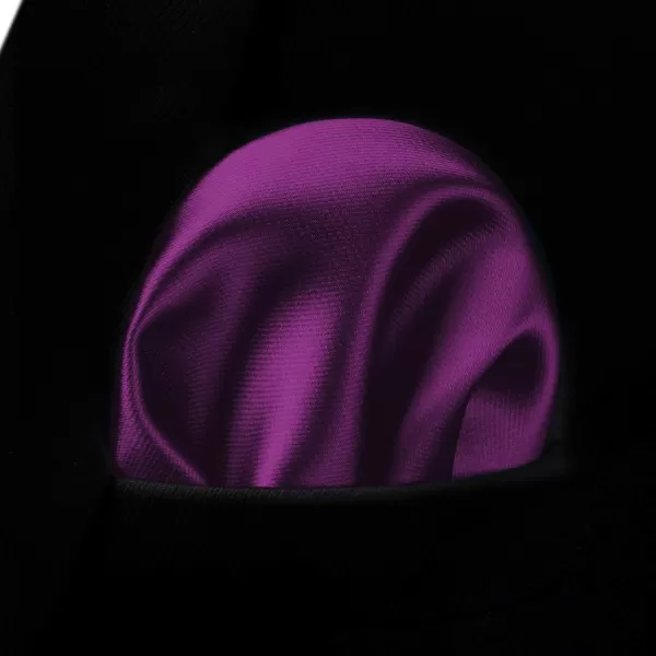 HISDERN Mens Solid Color Ties Formal Satin Necktie and Pocket Square Set Classic Wedding Business Tie &amp; Handkerchief