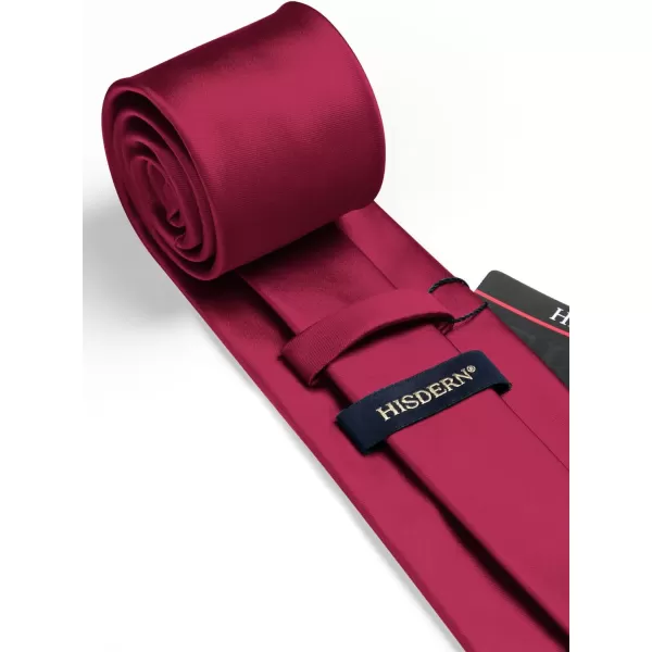 HISDERN Mens Solid Color Ties Formal Satin Necktie and Pocket Square Set Classic Wedding Business Tie &amp; Handkerchief