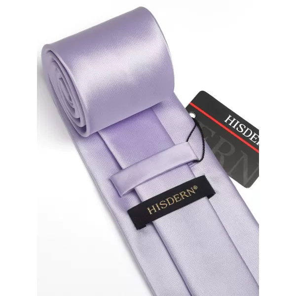 HISDERN Mens Solid Color Ties Formal Satin Necktie and Pocket Square Set Classic Wedding Business Tie &amp; Handkerchief