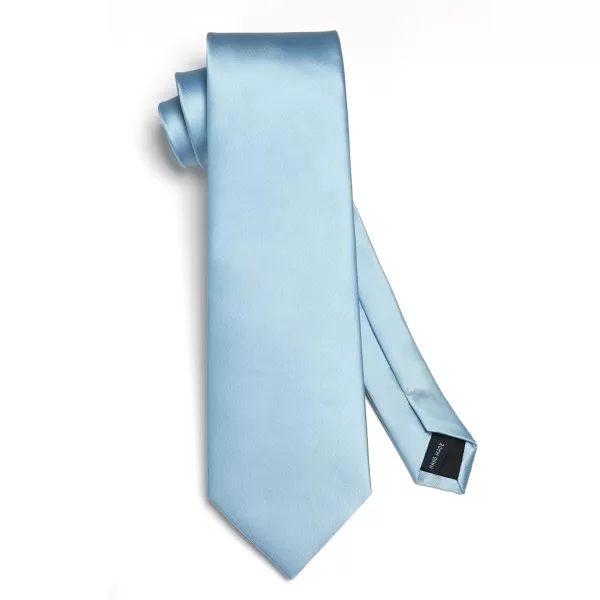 HISDERN Mens Solid Color Ties Formal Satin Necktie and Pocket Square Set Classic Wedding Business Tie &amp; Handkerchief