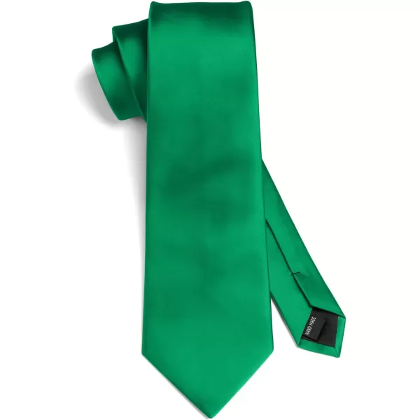 HISDERN Mens Solid Color Ties Formal Satin Necktie and Pocket Square Set Classic Wedding Business Tie &amp; Handkerchief