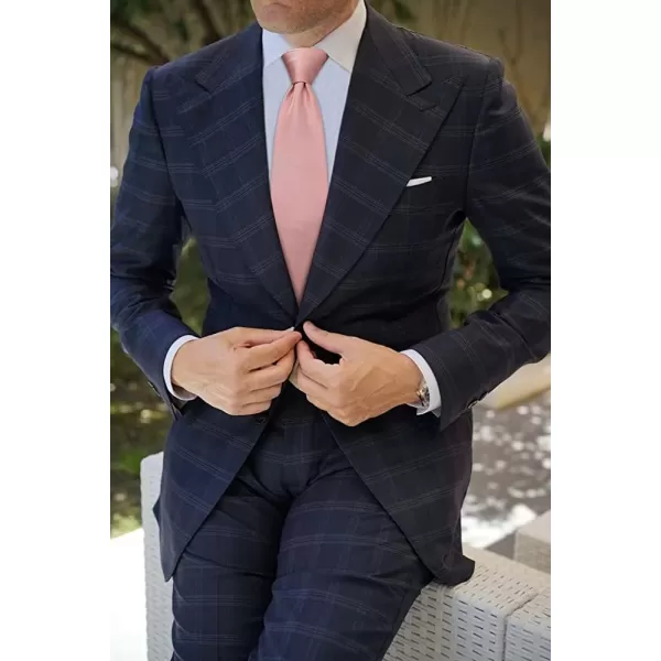 HISDERN Mens Solid Color Ties Formal Satin Necktie and Pocket Square Set Classic Wedding Business Tie &amp; Handkerchief