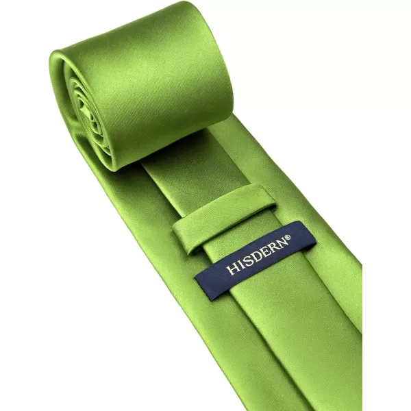 HISDERN Mens Solid Color Ties Formal Satin Necktie and Pocket Square Set Classic Wedding Business Tie &amp; Handkerchief