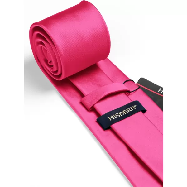 HISDERN Mens Solid Color Ties Formal Satin Necktie and Pocket Square Set Classic Wedding Business Tie &amp; Handkerchief