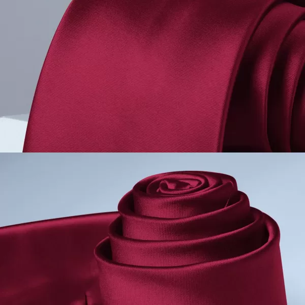 HISDERN Mens Solid Color Ties Formal Satin Necktie and Pocket Square Set Classic Wedding Business Tie &amp; Handkerchief