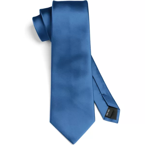HISDERN Mens Solid Color Ties Formal Satin Necktie and Pocket Square Set Classic Wedding Business Tie &amp; Handkerchief