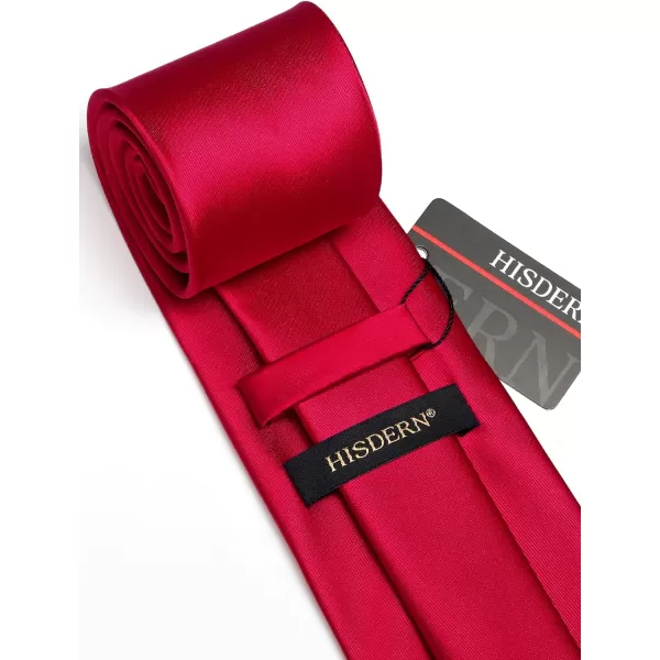 HISDERN Mens Solid Color Ties Formal Satin Necktie and Pocket Square Set Classic Wedding Business Tie &amp; Handkerchief