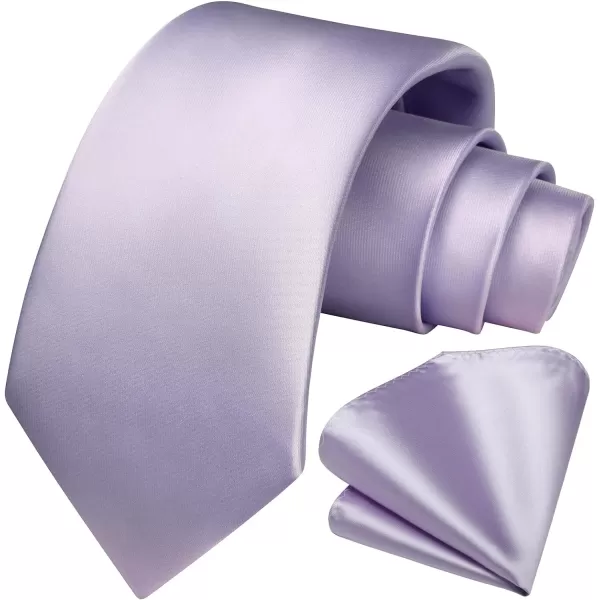 HISDERN Mens Solid Color Ties Formal Satin Necktie and Pocket Square Set Classic Wedding Business Tie &amp; Handkerchief