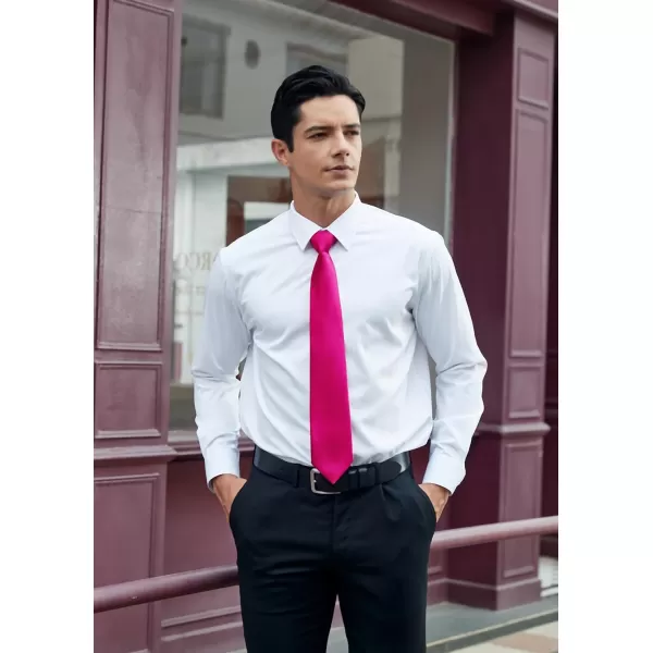 HISDERN Mens Solid Color Ties Formal Satin Necktie and Pocket Square Set Classic Wedding Business Tie &amp; Handkerchief