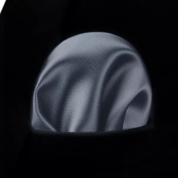 HISDERN Mens Solid Color Ties Formal Satin Necktie and Pocket Square Set Classic Wedding Business Tie &amp; Handkerchief