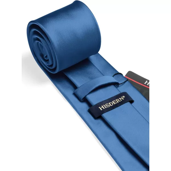 HISDERN Mens Solid Color Ties Formal Satin Necktie and Pocket Square Set Classic Wedding Business Tie &amp; Handkerchief
