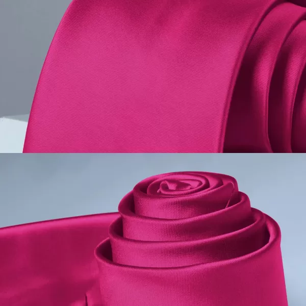 HISDERN Mens Solid Color Ties Formal Satin Necktie and Pocket Square Set Classic Wedding Business Tie &amp; Handkerchief