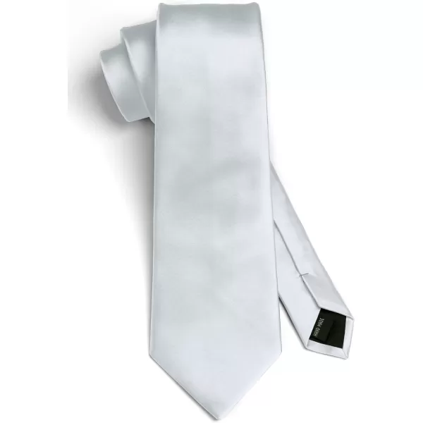 HISDERN Mens Solid Color Ties Formal Satin Necktie and Pocket Square Set Classic Wedding Business Tie &amp; Handkerchief
