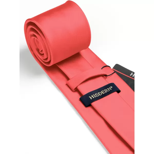 HISDERN Mens Solid Color Ties Formal Satin Necktie and Pocket Square Set Classic Wedding Business Tie &amp; Handkerchief