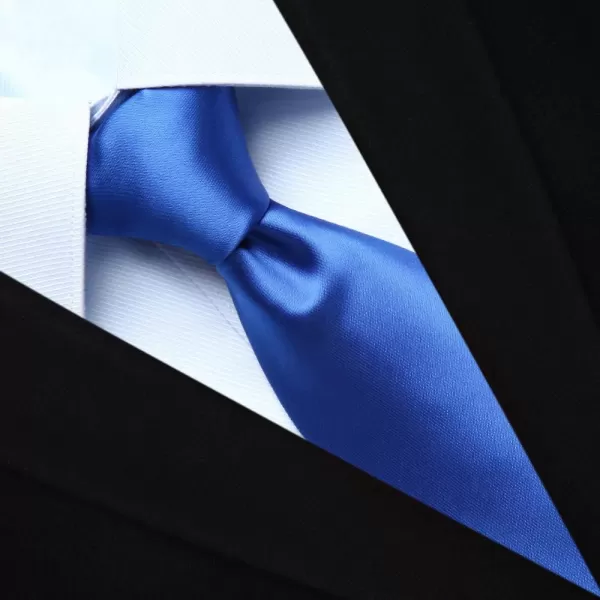 HISDERN Mens Solid Color Ties Formal Satin Necktie and Pocket Square Set Classic Wedding Business Tie &amp; Handkerchief