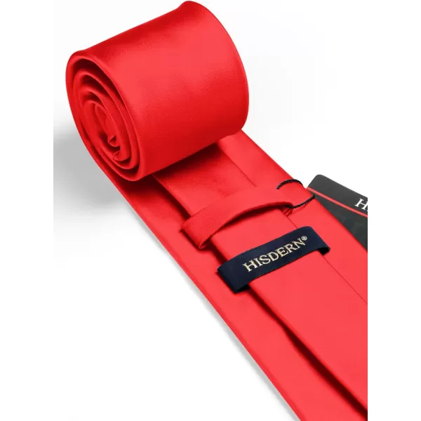 HISDERN Mens Solid Color Ties Formal Satin Necktie and Pocket Square Set Classic Wedding Business Tie &amp; Handkerchief