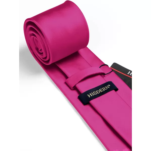 HISDERN Mens Solid Color Ties Formal Satin Necktie and Pocket Square Set Classic Wedding Business Tie &amp; Handkerchief