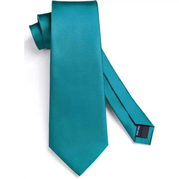 HISDERN Mens Solid Color Ties Formal Satin Necktie and Pocket Square Set Classic Wedding Business Tie &amp; Handkerchief