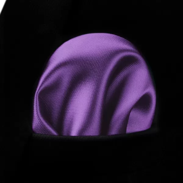 HISDERN Mens Solid Color Ties Formal Satin Necktie and Pocket Square Set Classic Wedding Business Tie &amp; Handkerchief
